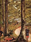 Gustave Caillebotte Canvas Paintings - Yerres, Soldiers in the Woods